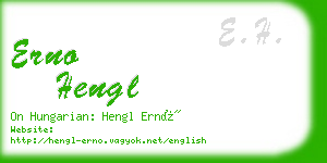 erno hengl business card